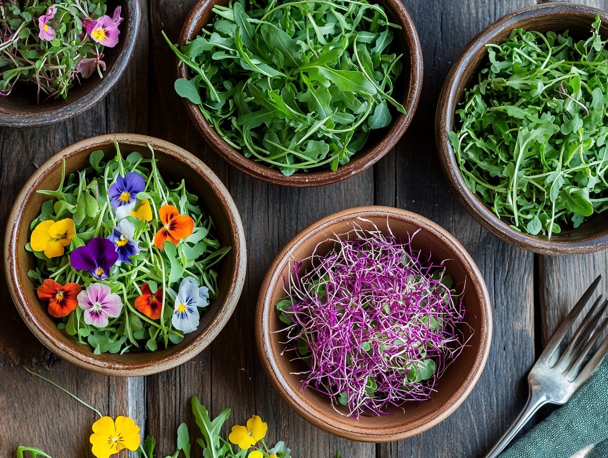 Freshly harvested microgreens ready for storage