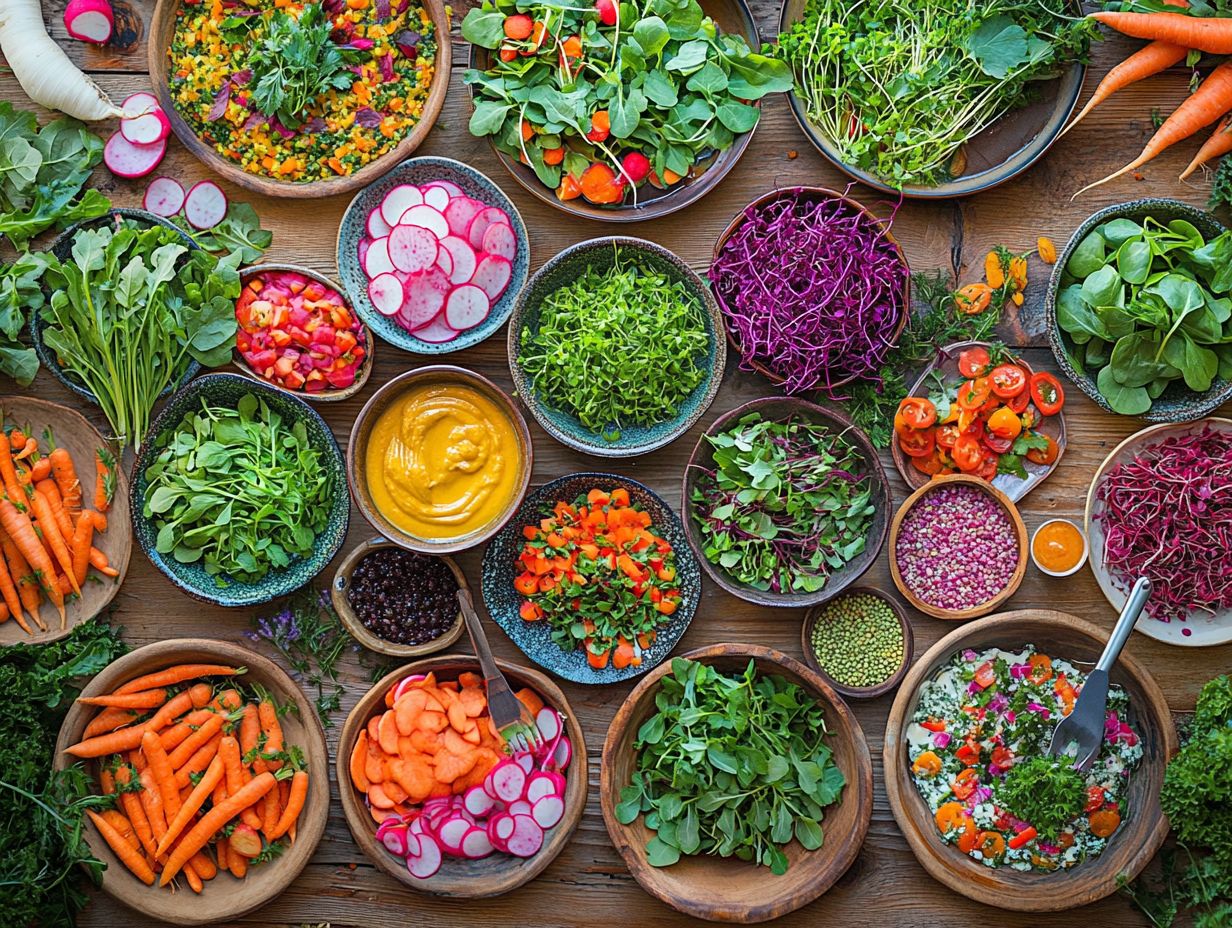 Colorful microgreens ready for a dish