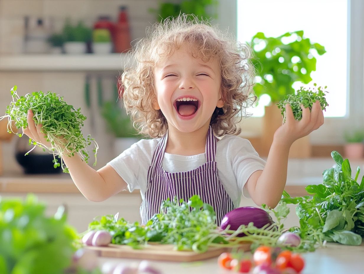 Colorful microgreen recipes for kids