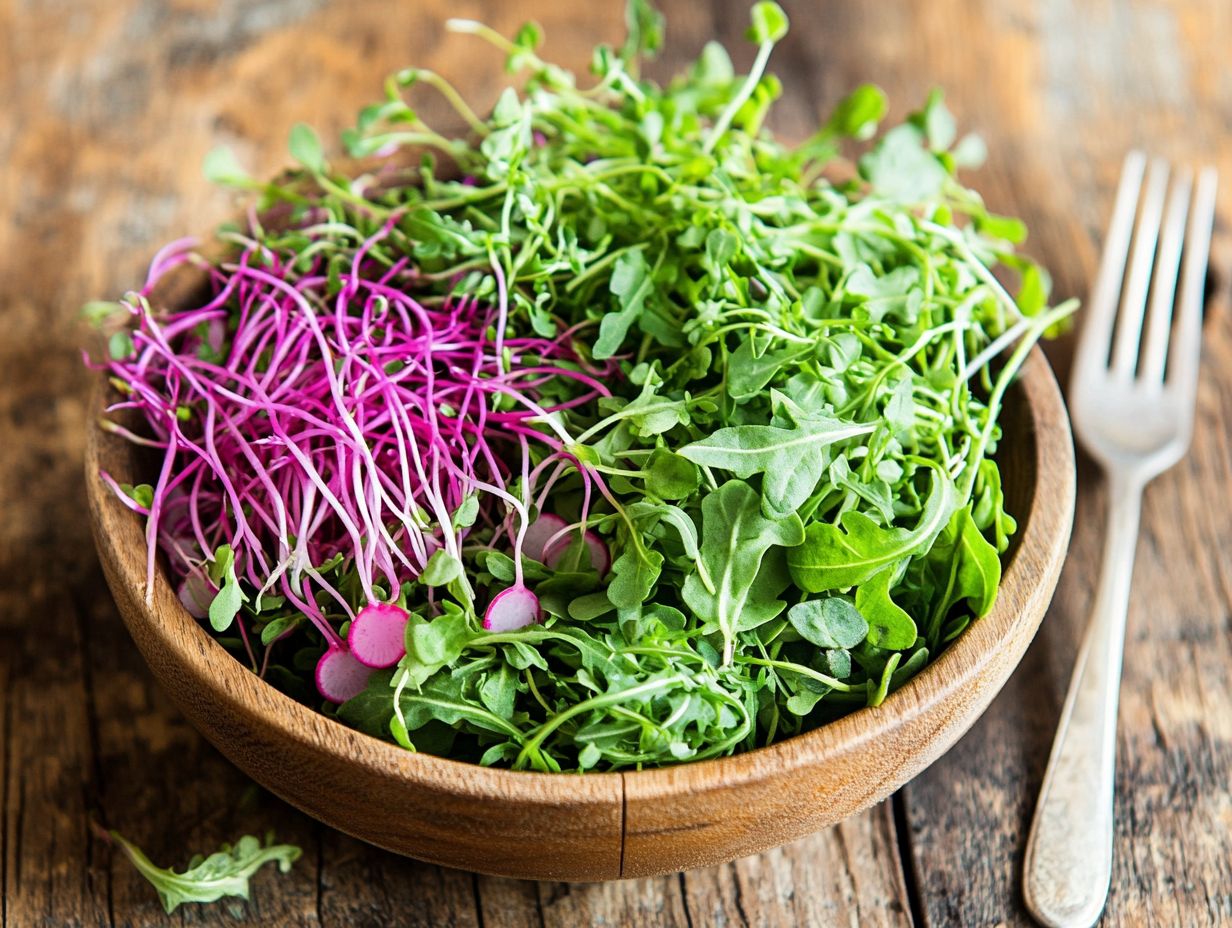 Fresh microgreens stored correctly for optimal freshness and flavor.