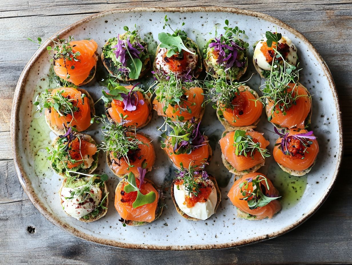 Delicious microgreen and cucumber tea sandwiches served on a platter.