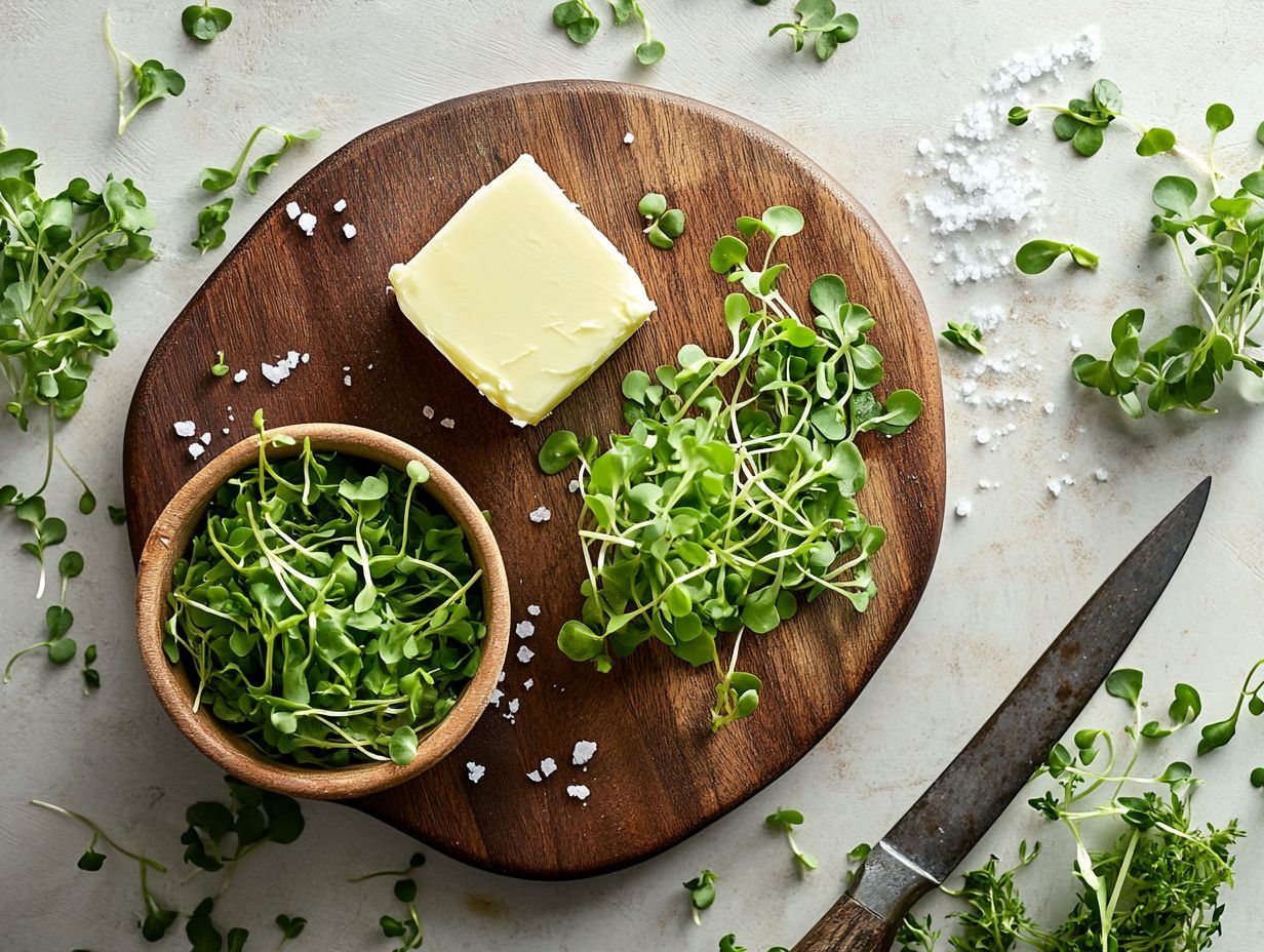 Steps to make microgreen-infused butters