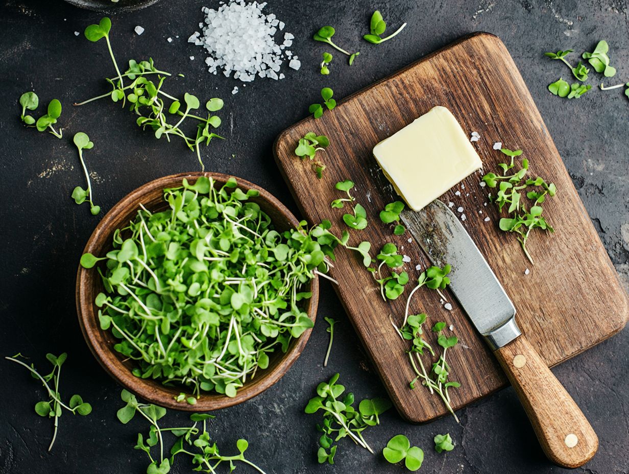 Microgreen-infused butter on bread