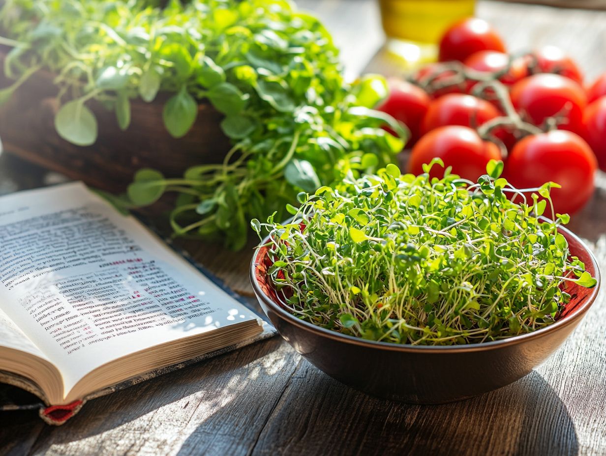 Fresh microgreens used in Italian dishes