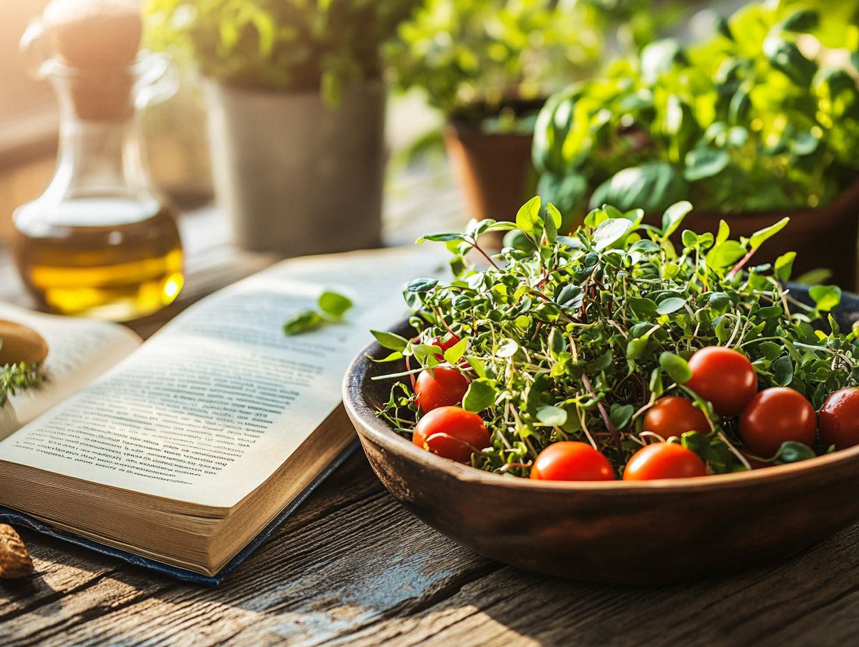 Colorful microgreens used in Italian cuisine