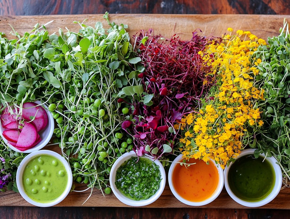 A vibrant dish showcasing microgreens as a topping.