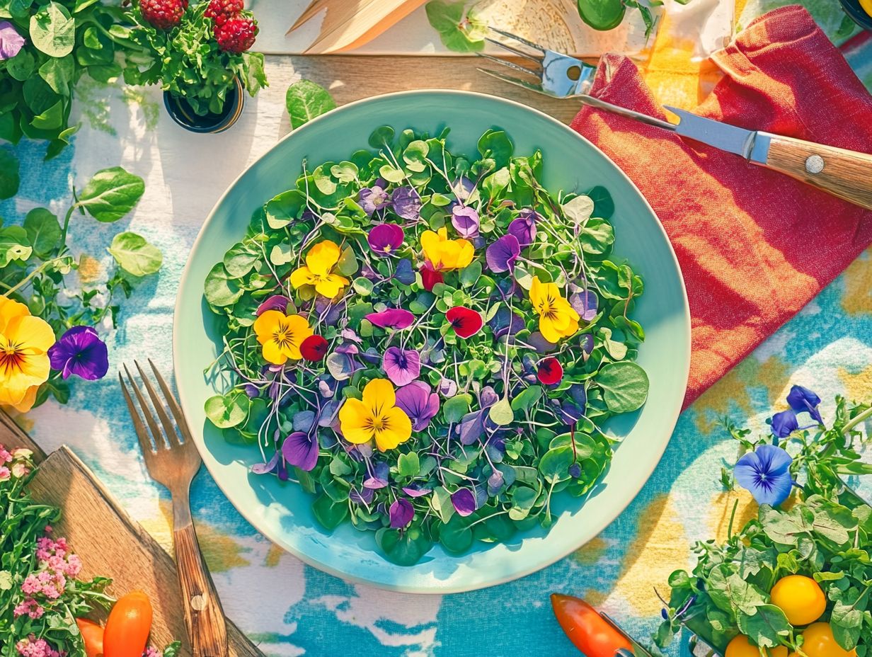 Colorful microgreens enhancing summer salads