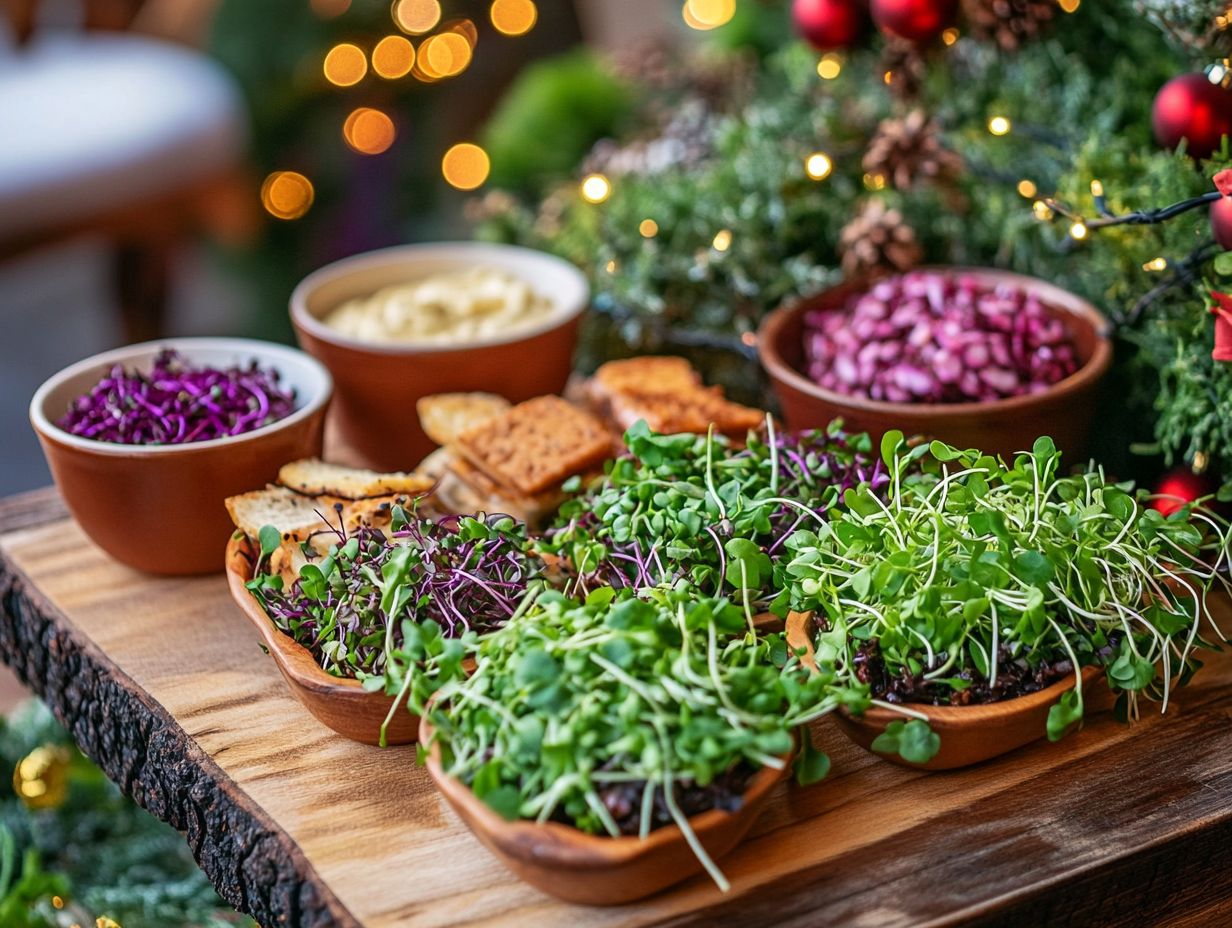 Delicious Microgreen and Brie Bruschetta served on a wooden board