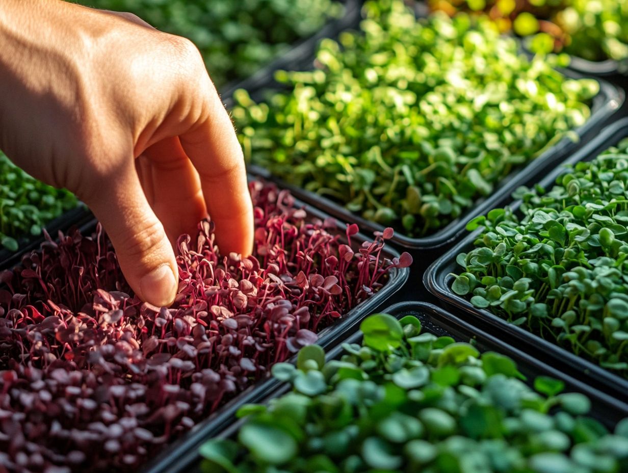 A variety of microgreens used in recipes.