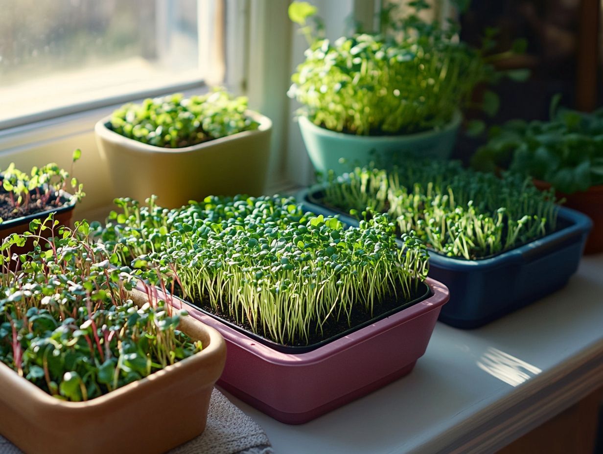 Wooden containers for growing microgreens ideal for home gardening.