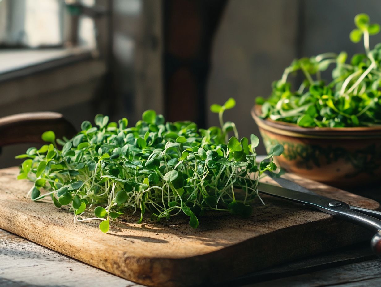 An array of microgreens showcasing their vibrant colors and freshness.