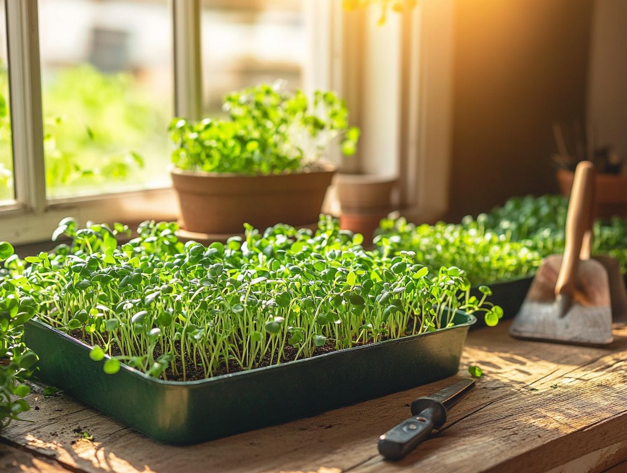 Variety of recommended microgreen trays for beginners