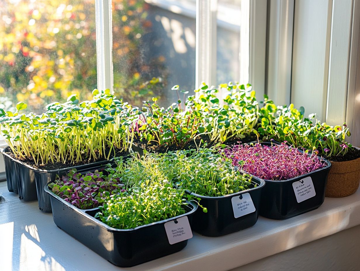 Best practices for growing microgreens indoors, including tips on lighting and watering.