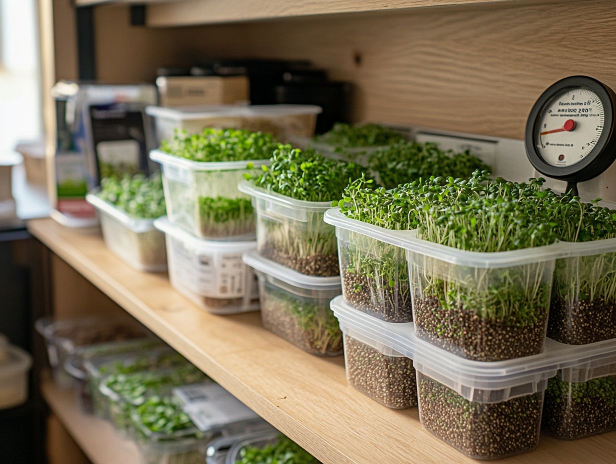 Illustration of best practices for storing microgreen seeds