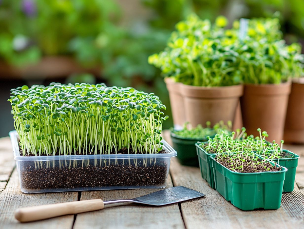 Visual representation of budget-friendly tools for microgreen growers.