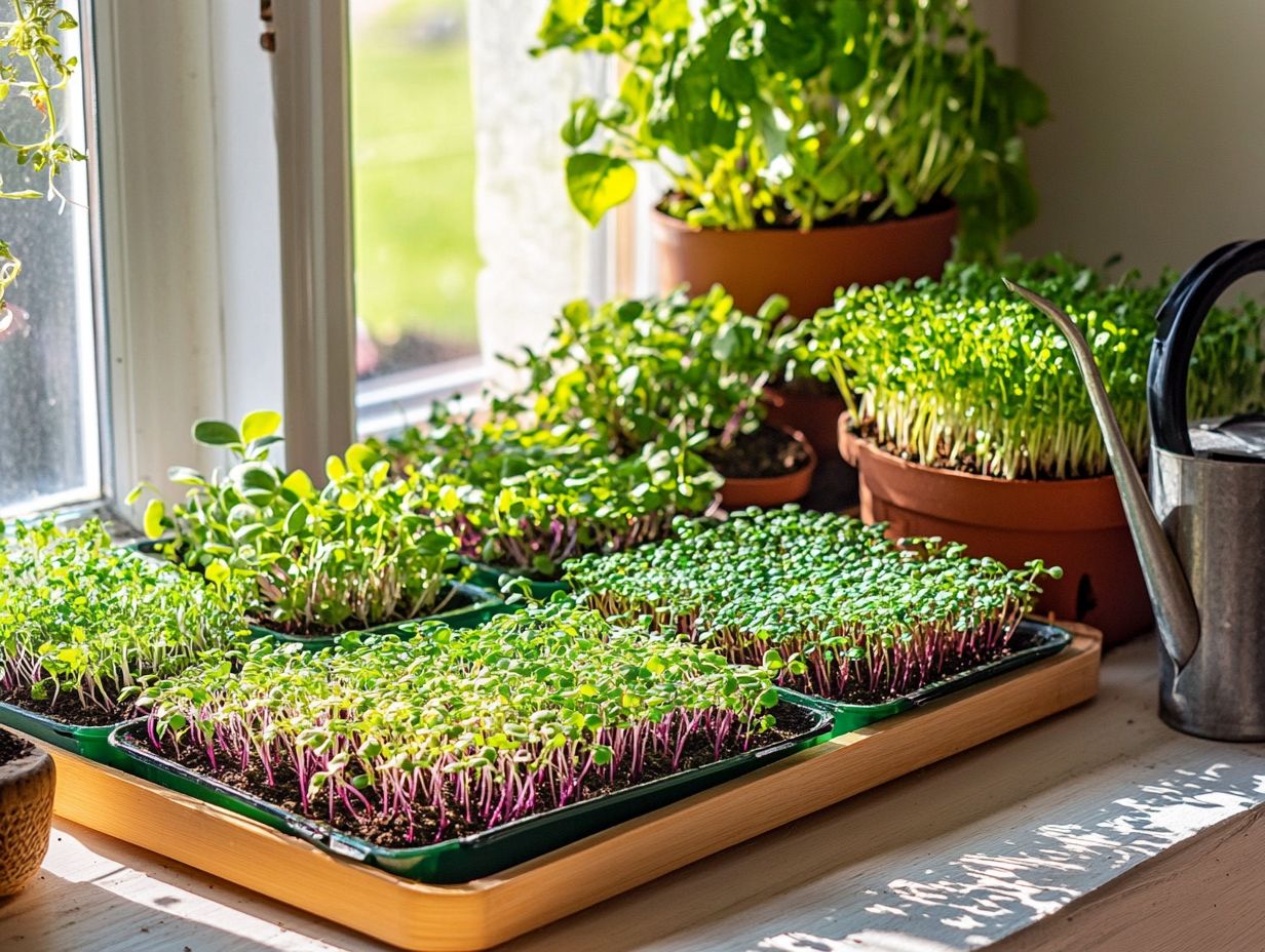 A vibrant indoor setup for growing microgreens year-round