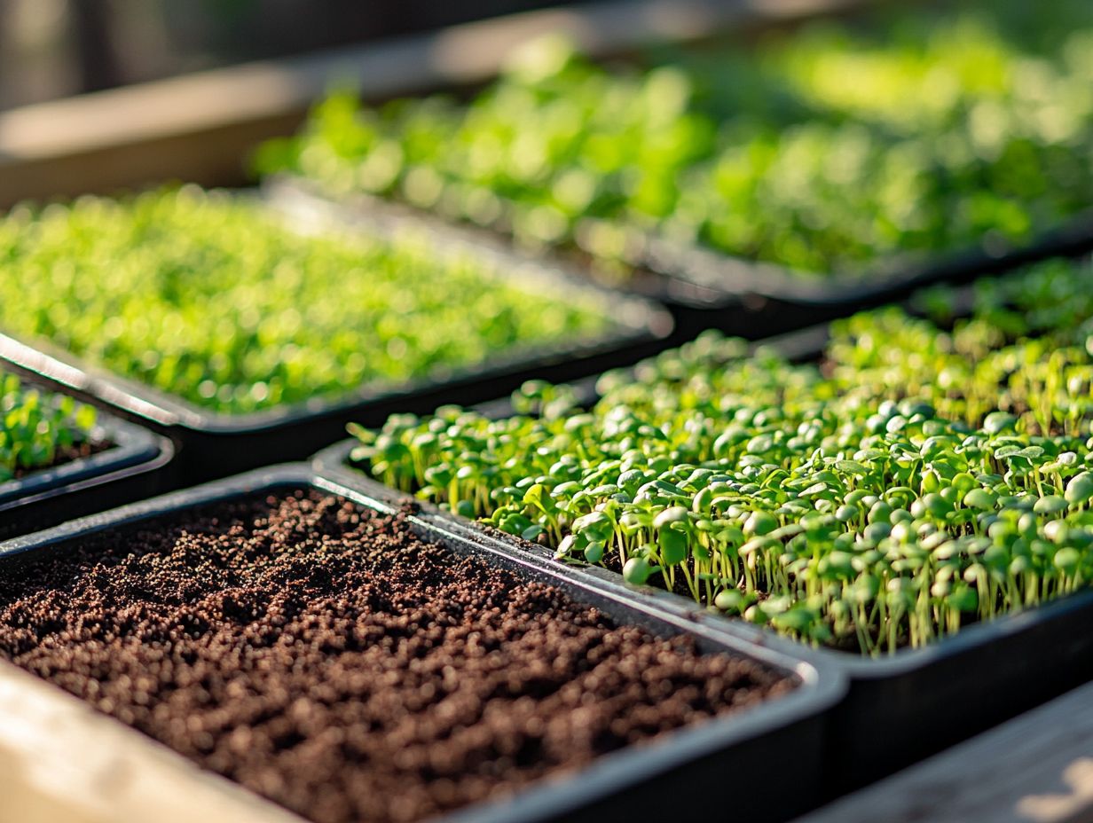 Illustration of microgreen trays