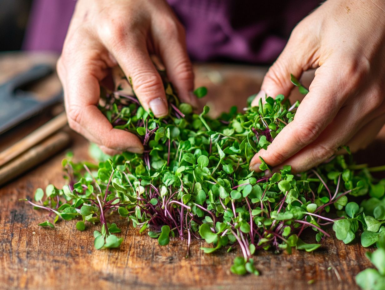 Image showing key takeaways for harvesting microgreens.