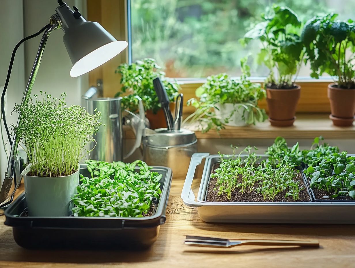 What are essential resources for microgreen equipment?