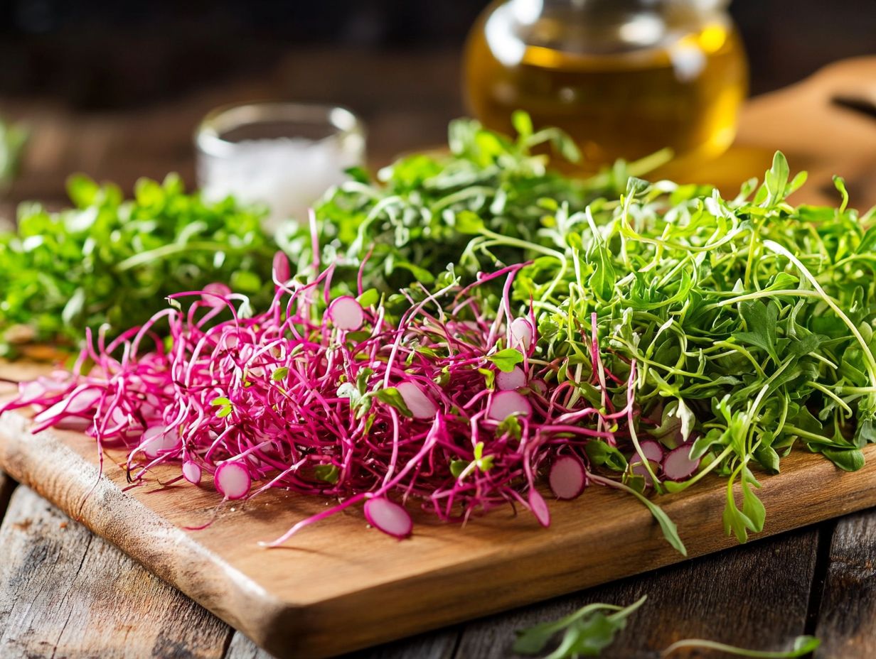 A vibrant display of microgreens showcasing their health benefits