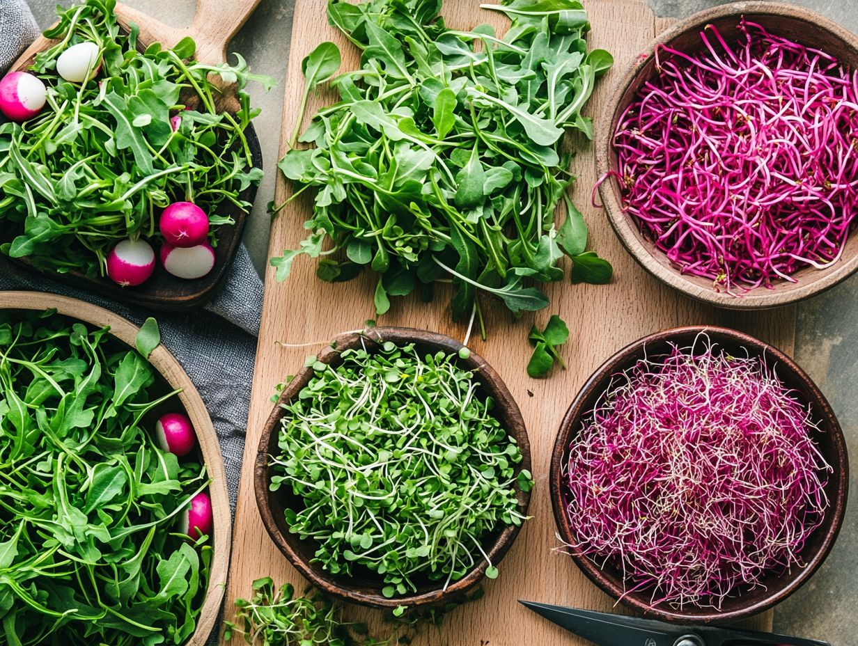 A colorful array of microgreens showcasing their nutritional benefits