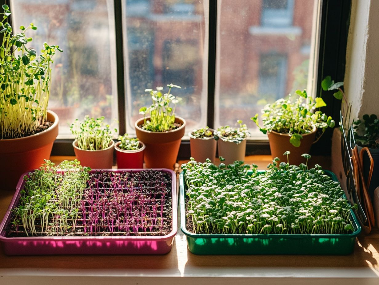 A collection of microgreens varieties