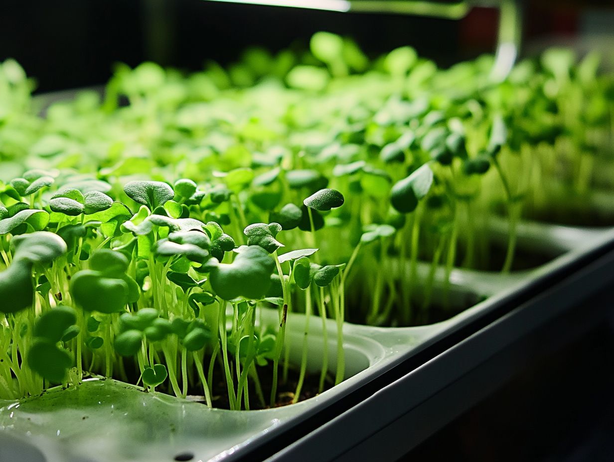 Illustration of key takeaways for growing microgreens without soil.