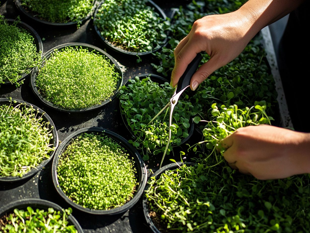 A variety of microgreens ready for harvesting.