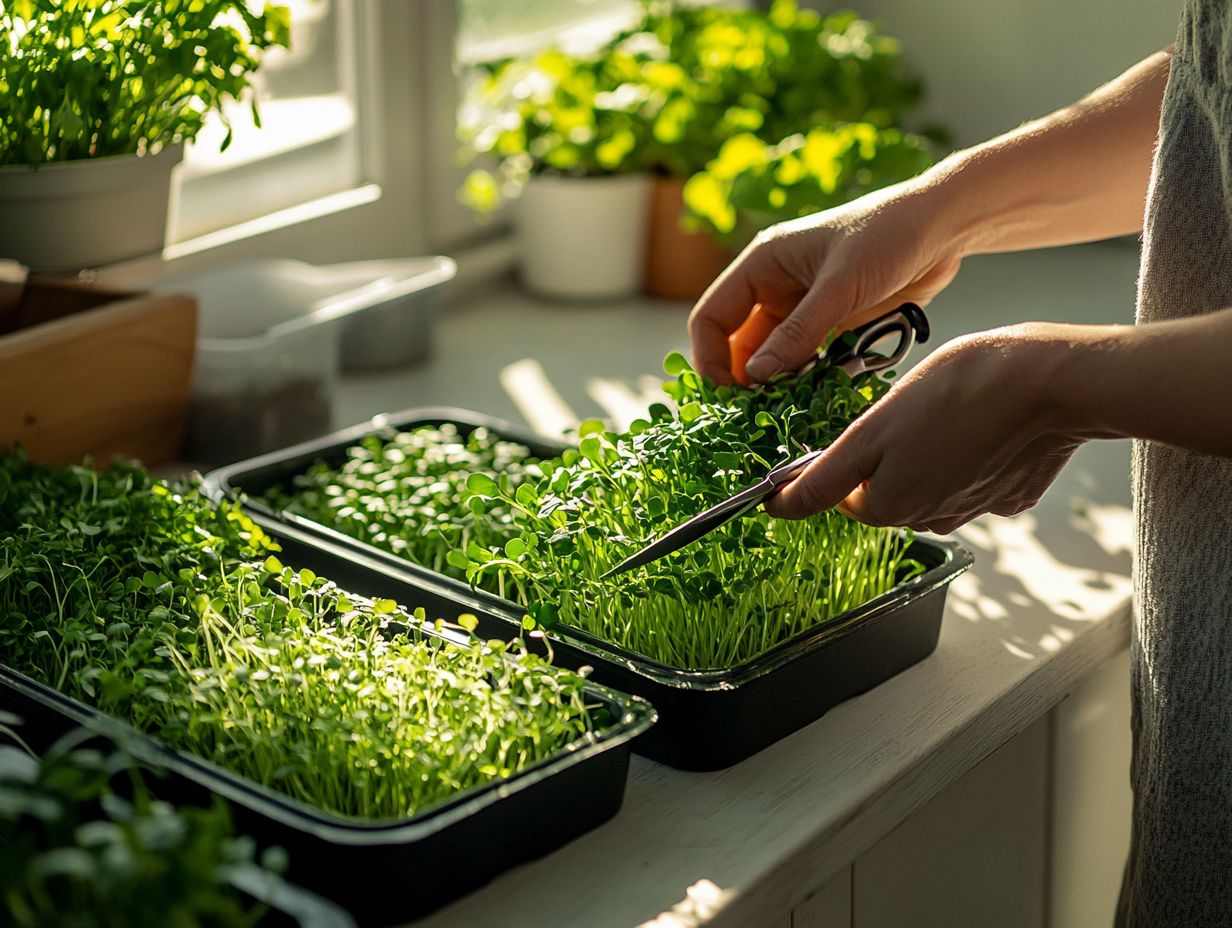 Image showing common mistakes in harvesting microgreens