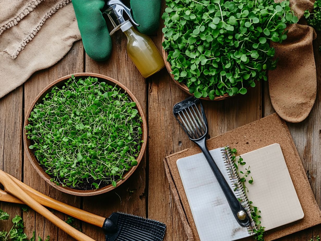 Harvesting tools for microgreens