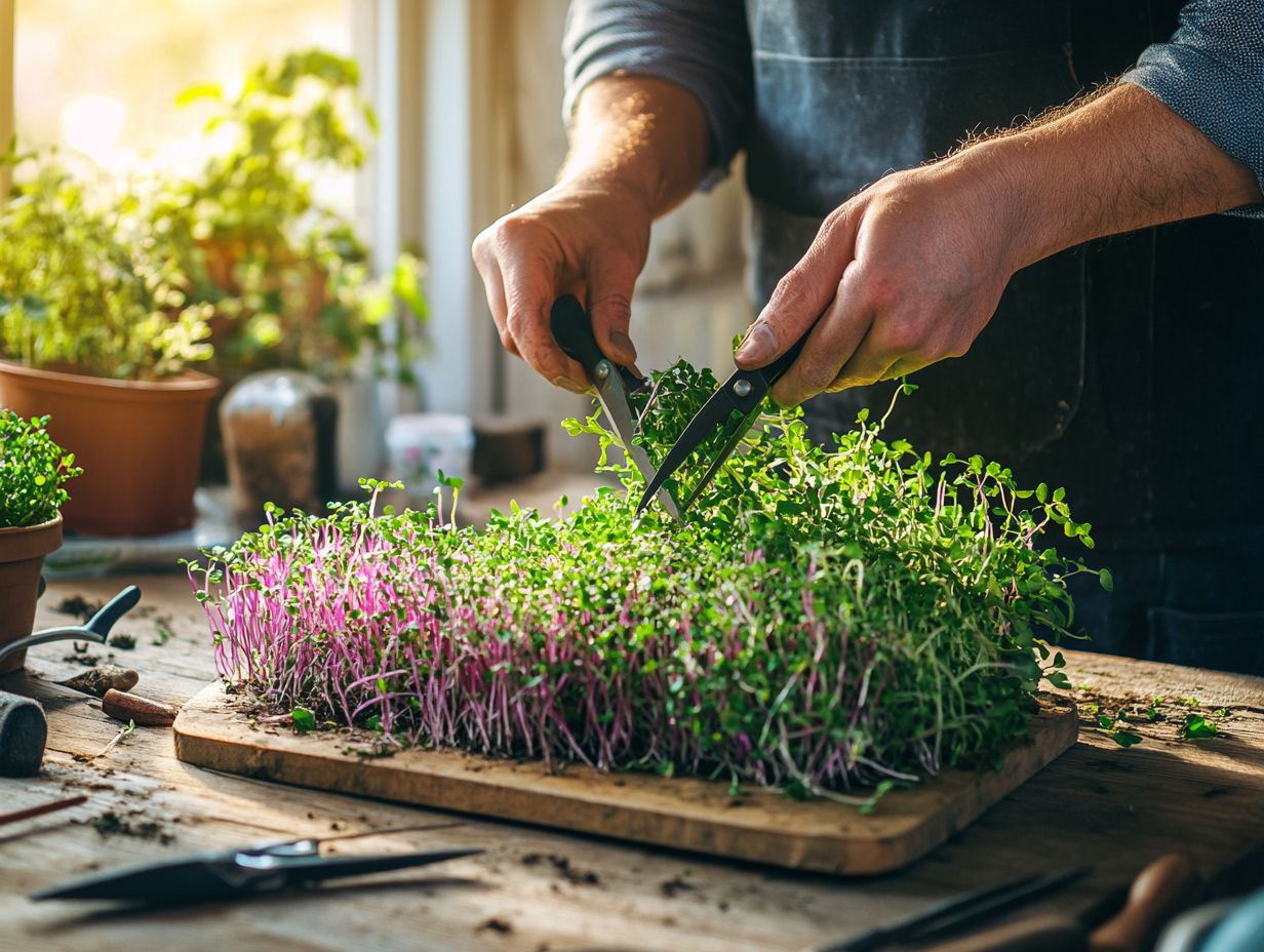 A vibrant display of freshly harvested microgreens.