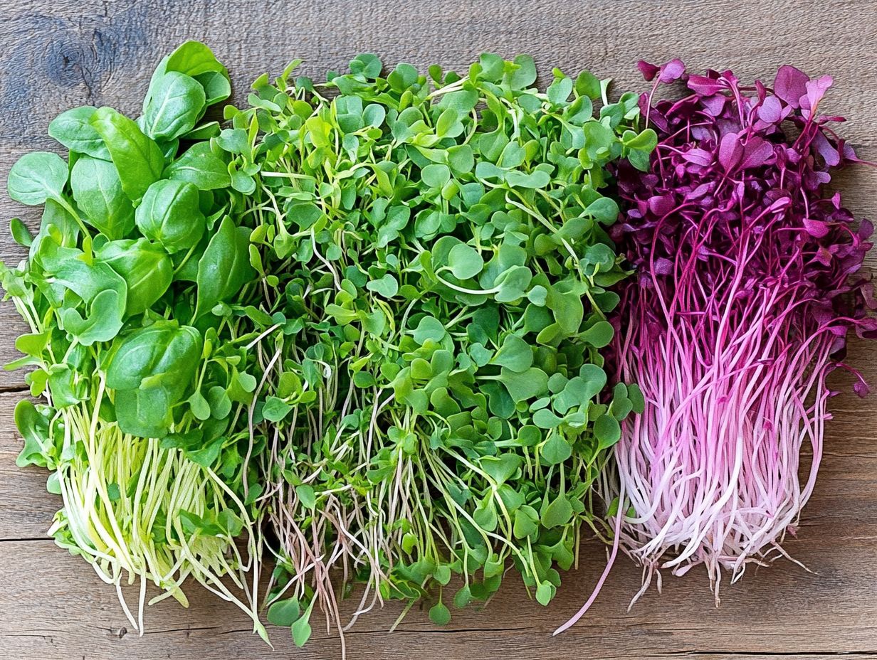 Illustration of various harvesting techniques for microgreens