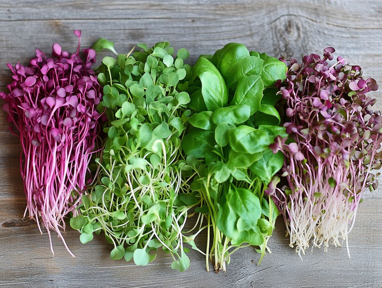 What are some common microgreen varieties and their flavor profiles?