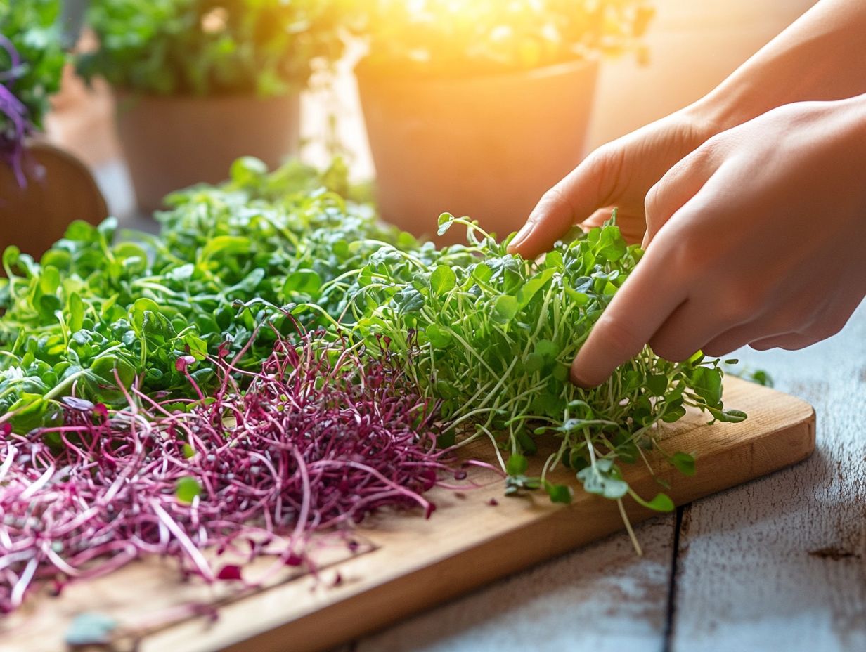 Illustration of microgreens enhancing mood with nutritional benefits