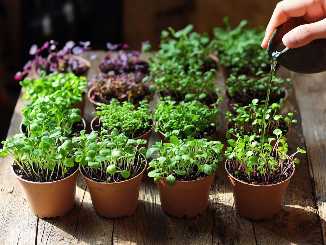 A colorful array of microgreens that can boost mood and mental health