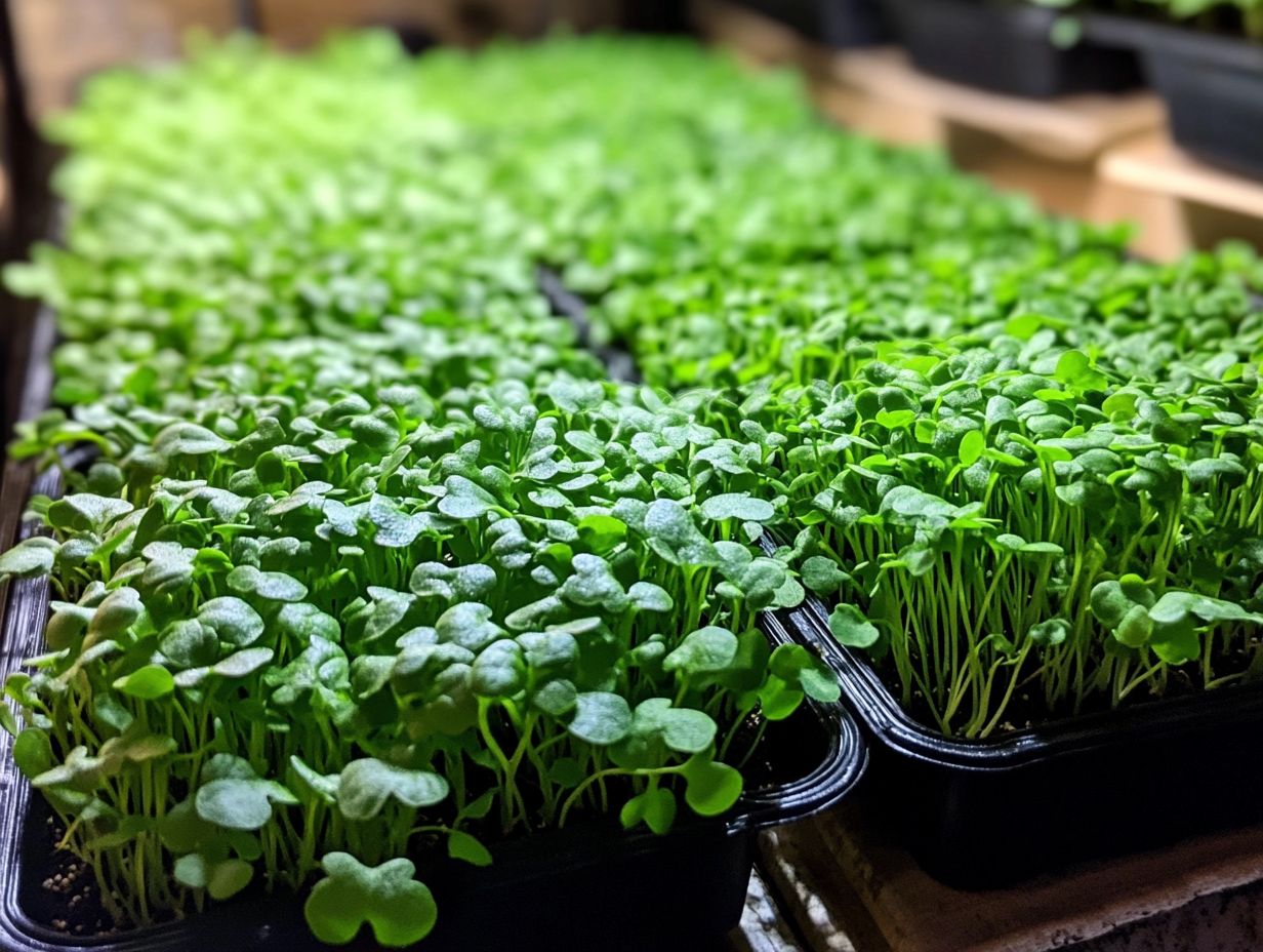 Infographic showing light requirements for microgreens