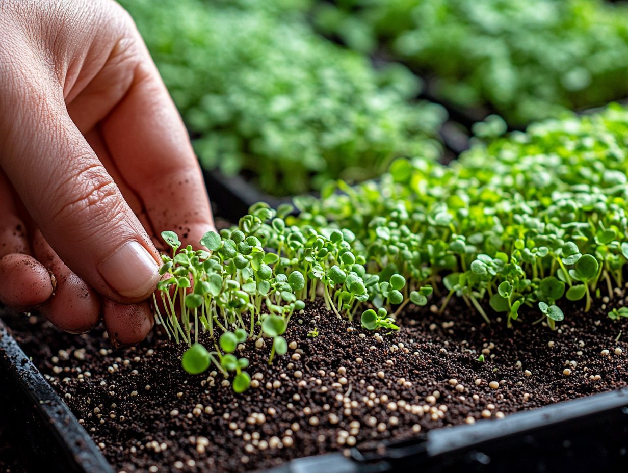 Illustration of key takeaways for growing microgreens.