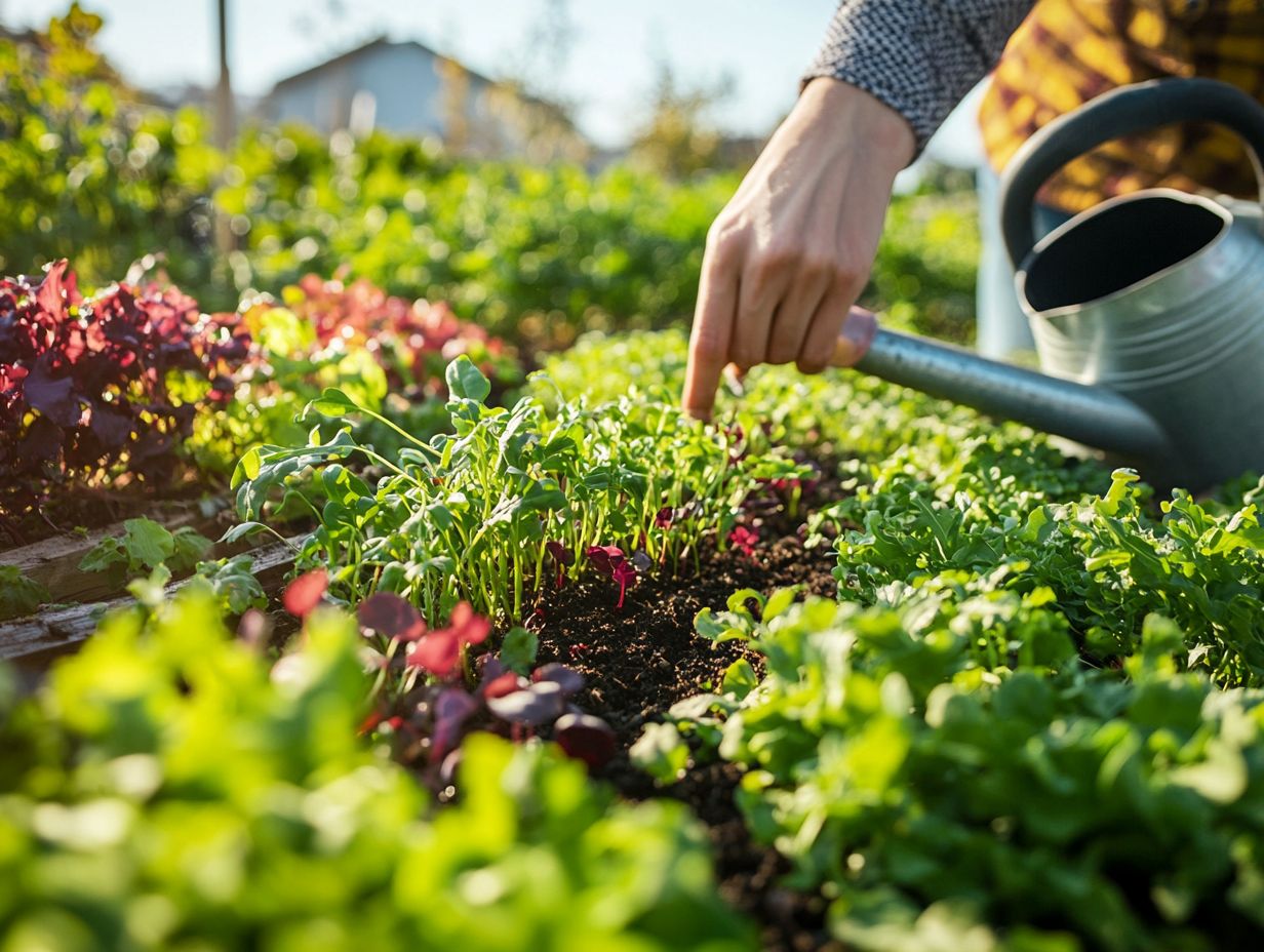 Illustration of a step-by-step guide for growing microgreens