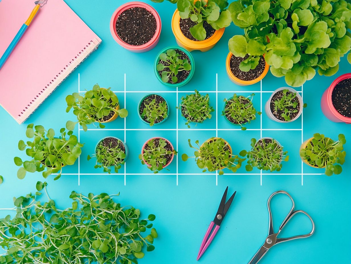 Watering microgreens for optimal growth.