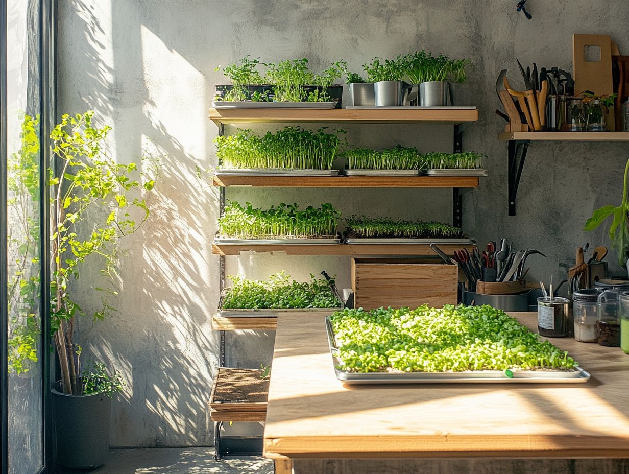 Image showing materials for a microgreen workspace.