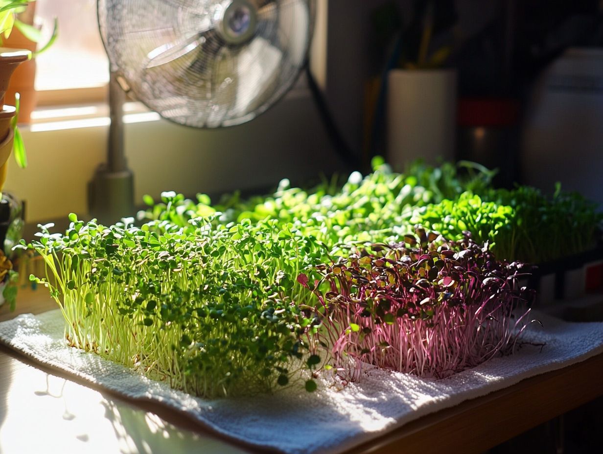 How do I dry microgreens for longer storage?