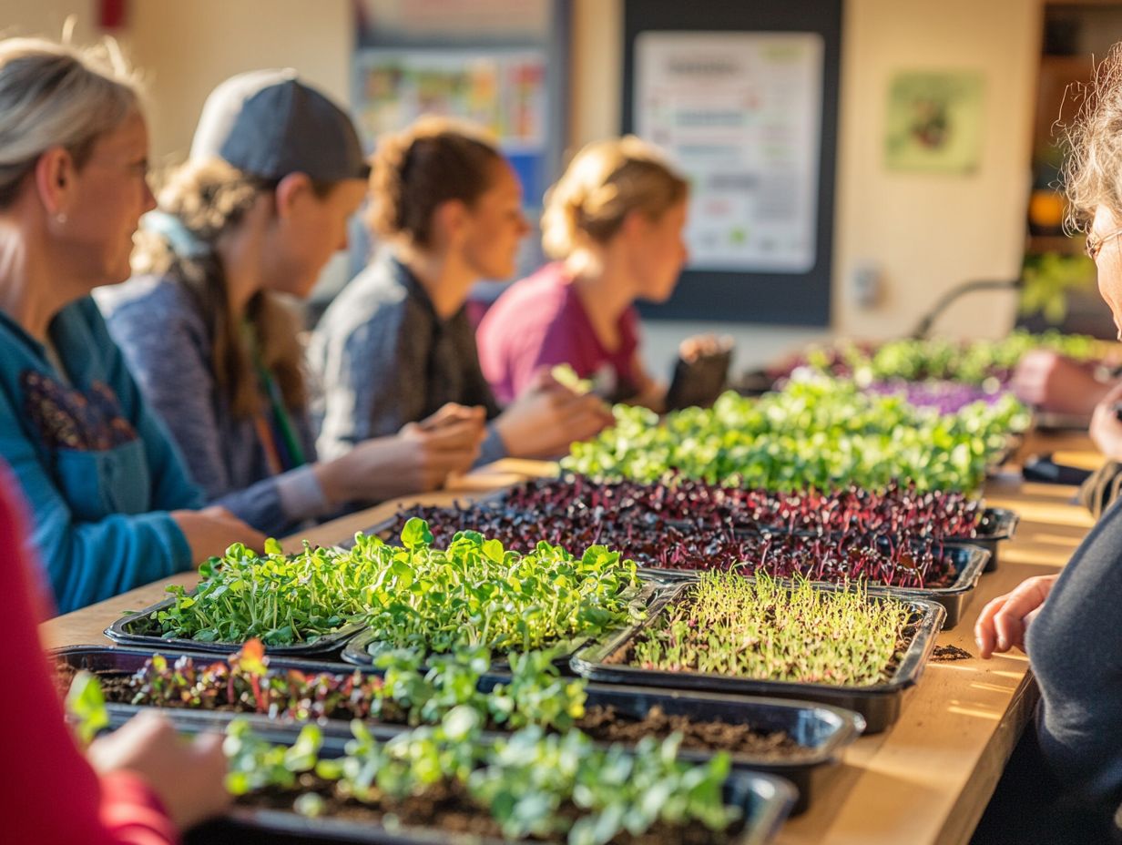 An engaging event showcasing various microgreens