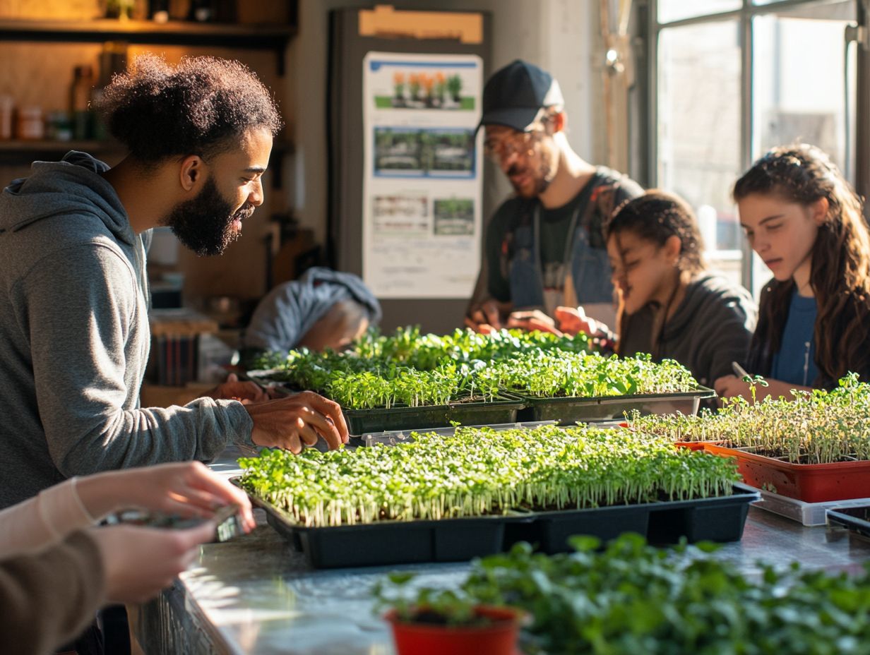 Visual depiction of key takeaways related to microgreens.