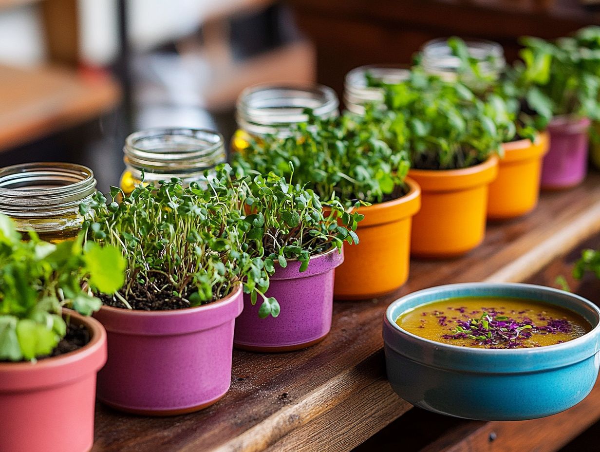 A variety of microgreens used in beauty and wellness applications.