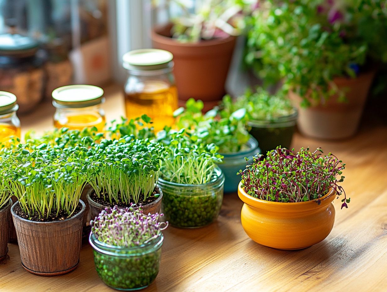 Colorful microgreens ready for your next meal!