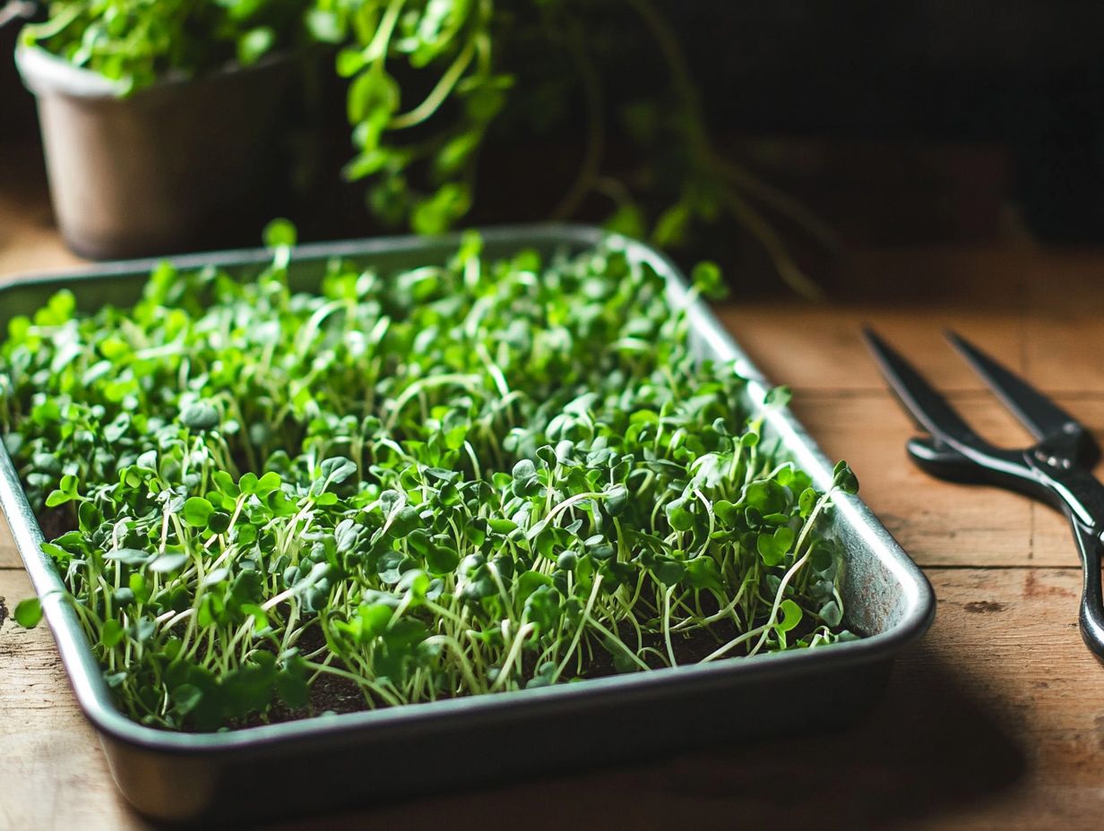 Harvesting techniques for microgreens