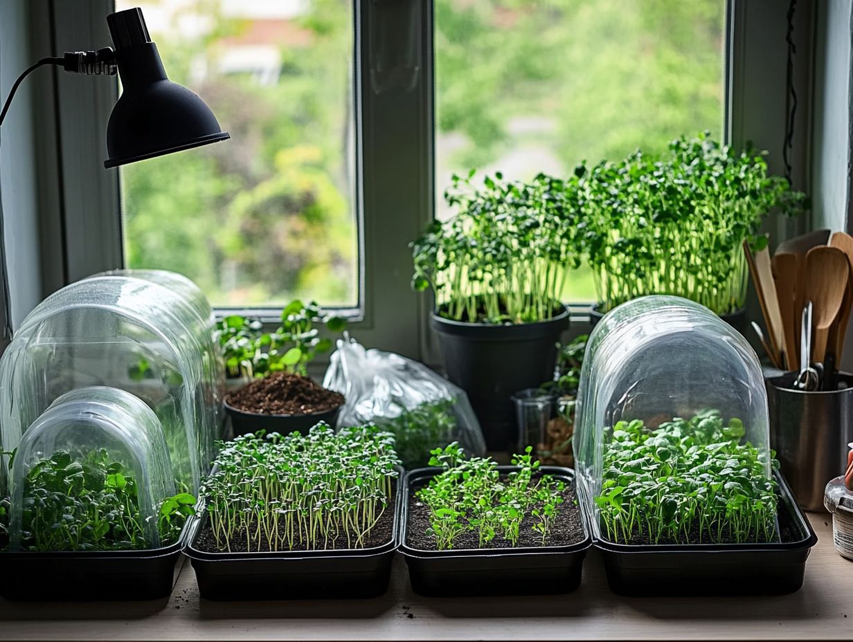 A visual guide on growing microgreens throughout the year