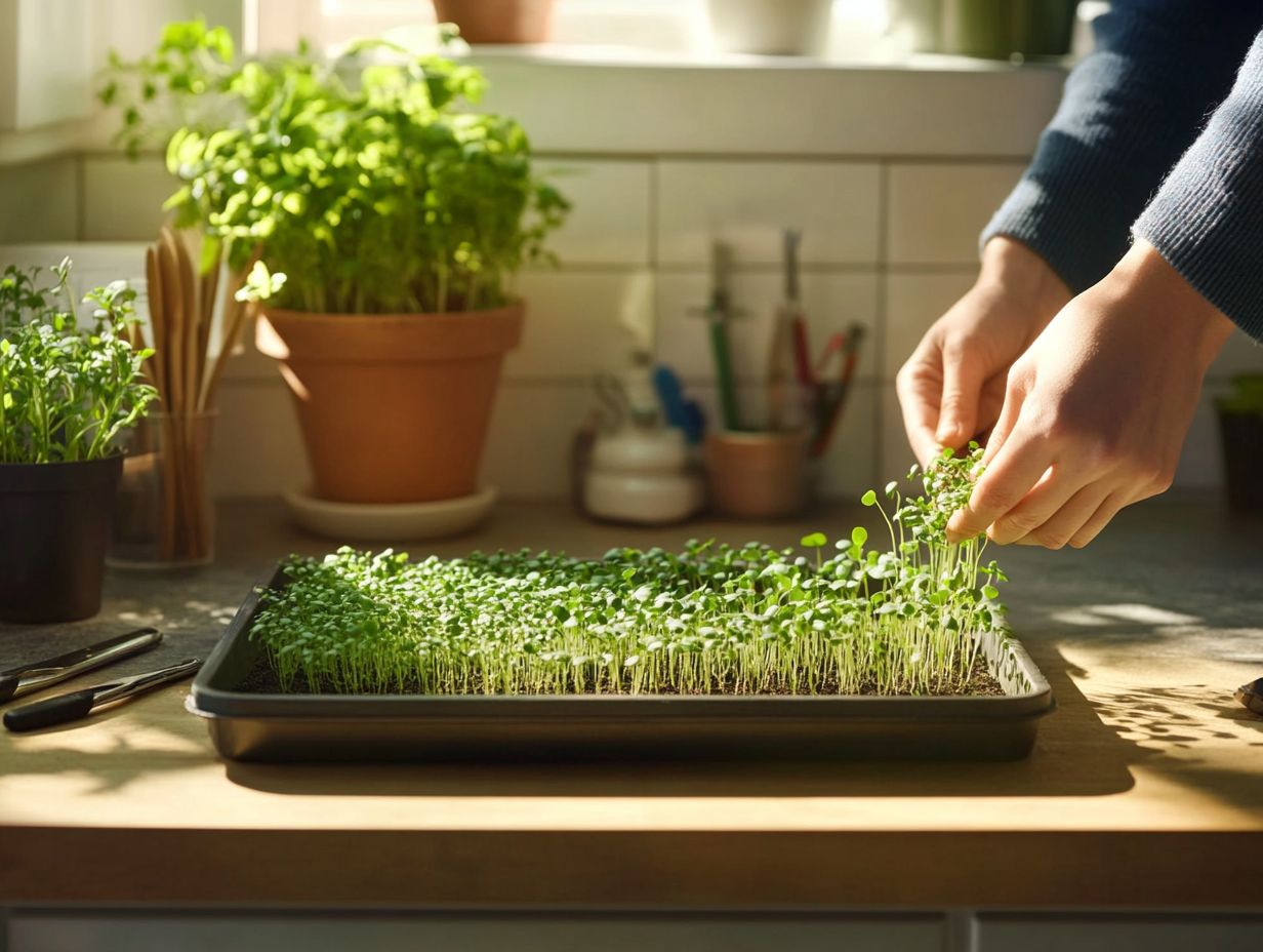 Image illustrating frequently asked questions about growing microgreens.