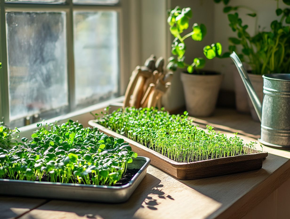 What are microgreens and why are they popular to grow in small spaces, especially indoors?