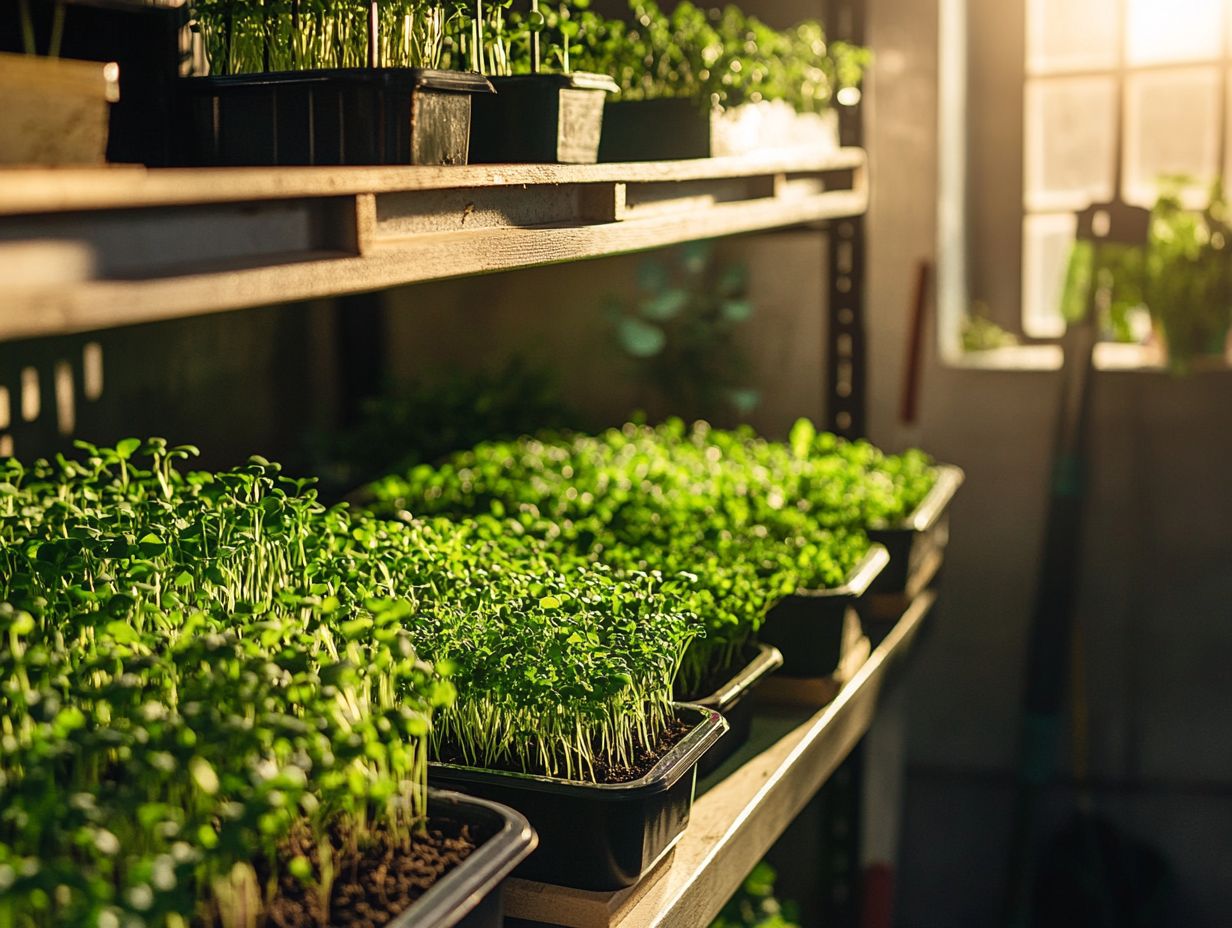 What are microgreens and why are they popular to grow in shelves?